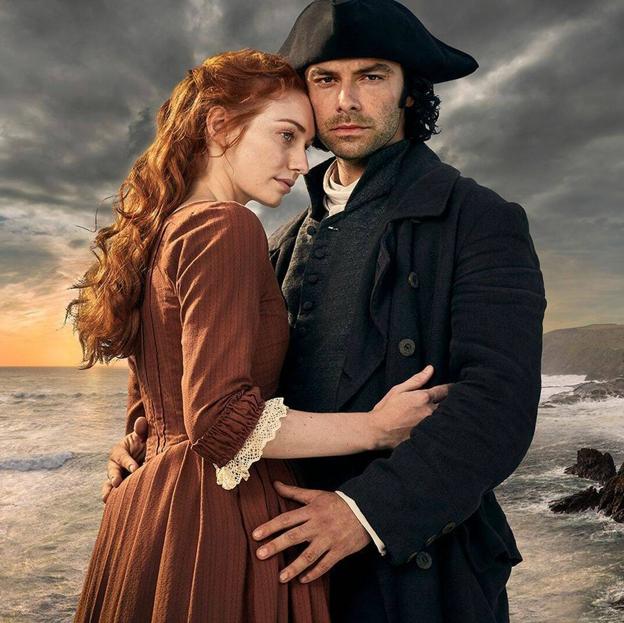 Eleanor Tomlinson y Aidan Turner, protagonistas de Poldark, 