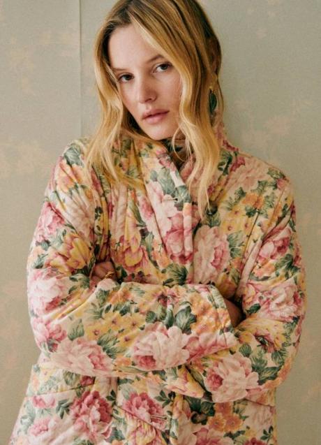 Chaqueta acolchada con floral print