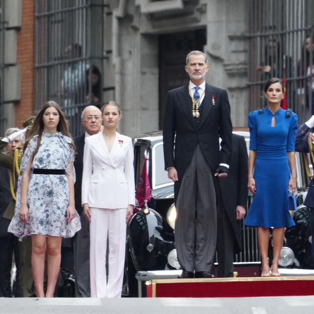 La infanta Sofía, la princesa Leonor y los reyes, Felipe VI y Letizia.