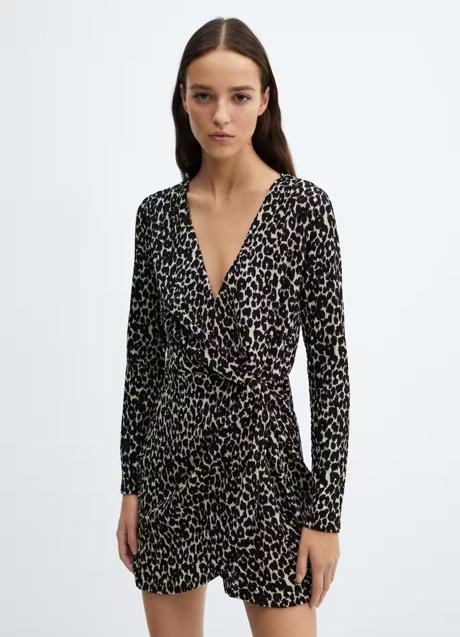 Vestido con estampado animal de Mango (29,99 euros)