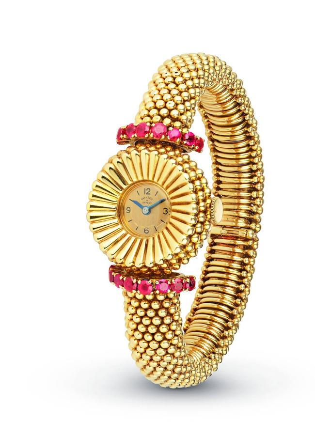 Reloj vintage de 1959 con efecto caviar, de Van Cleef & Arpels.