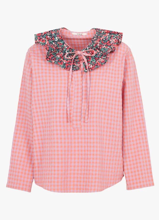 Blusa con cuello bobo estampada de Place des Tendances, 59,20 euros.