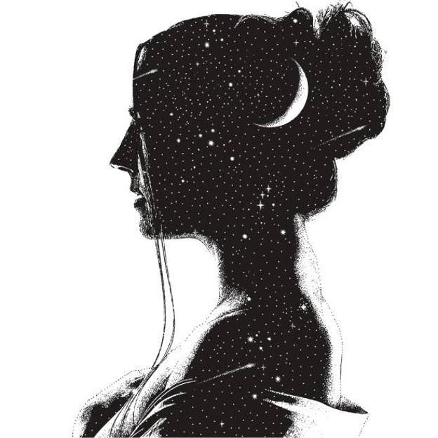 Ilustración de mujer con la luna