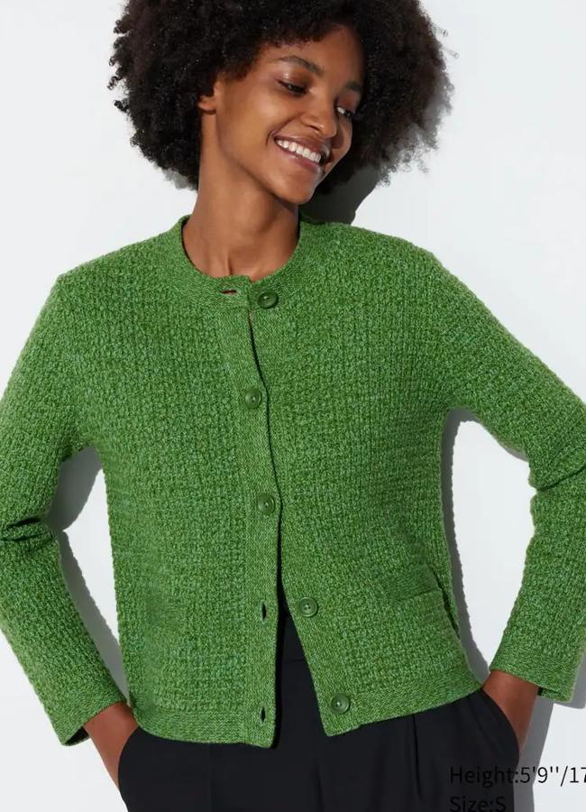 Cárdigan verde de Uniqlo, 39,90 euros.