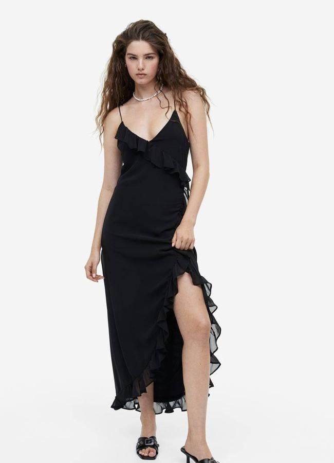 Vestido de volantes negro