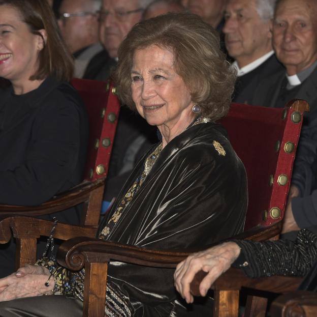 La reina Sofía durante el cocierto celebrado en Mallorca.