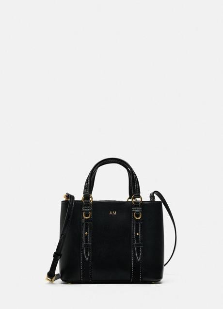 Bolso negro de mano de Zara (25,95 euros)