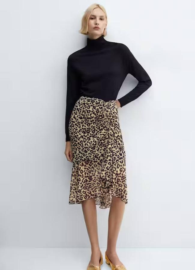 Falda de leopardo con volante