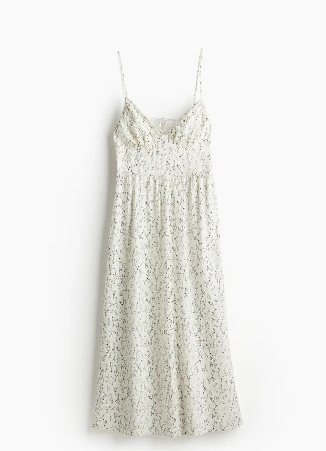 Vestido de tirantes estampado de H&M, 49,99 euros.