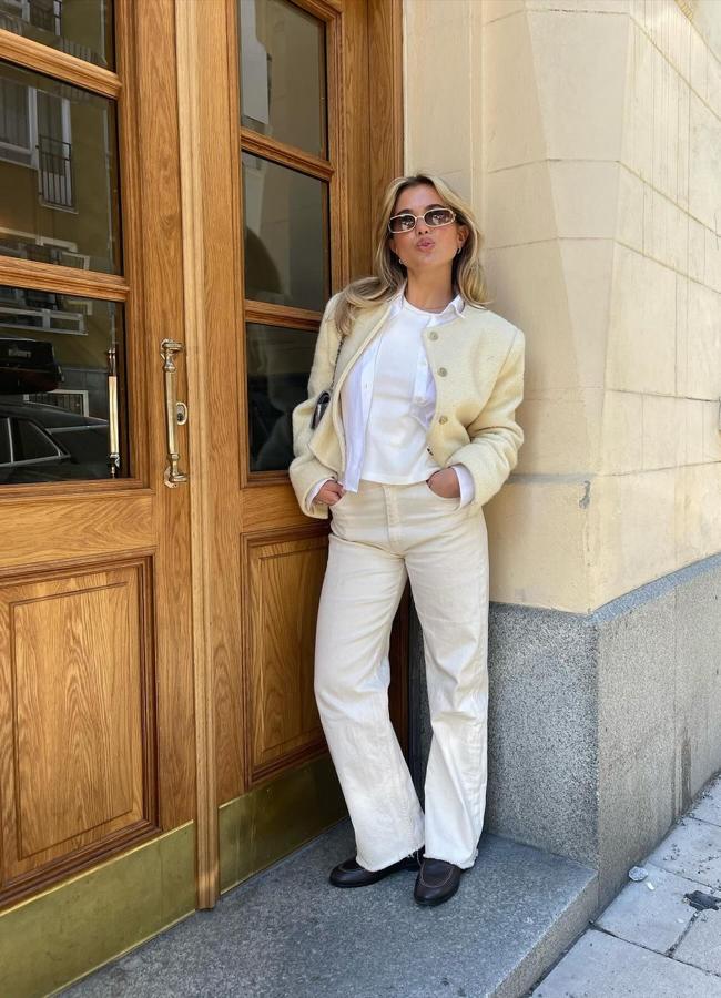 Matilda Djerf con un total look blanco/@matildadjerf