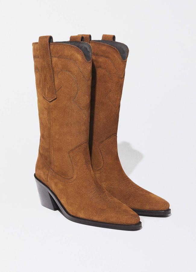 Botas cowboy en piel de serraje