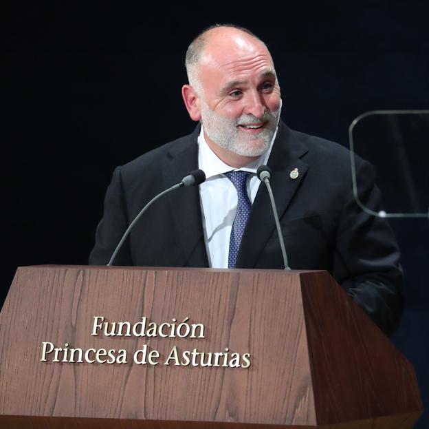 José Andrés, cuando recibió el Princesa de Asturias. 