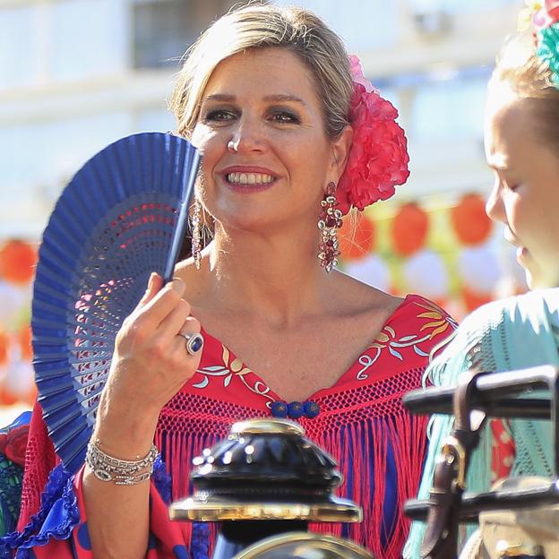 Máxima de Holanda en la Feria de Abril en Sevilla. 