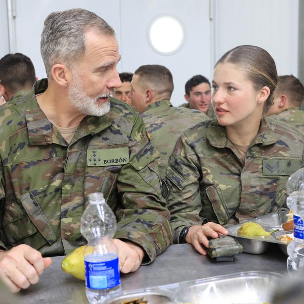 La princesa Leonor junto a su padre el rey Felipe VI. 