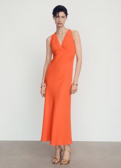 Vestido naranja de Mango (59,99 euros)