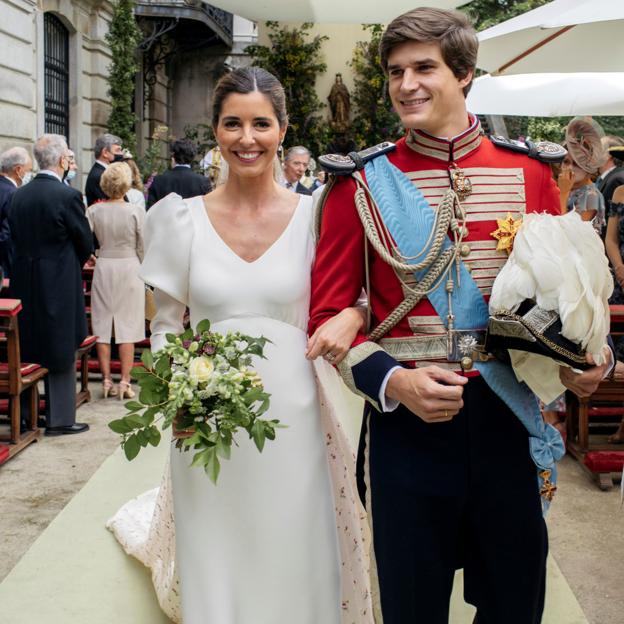 Belén Corsini y su marido, el conde de Osorno el día de su boda. 