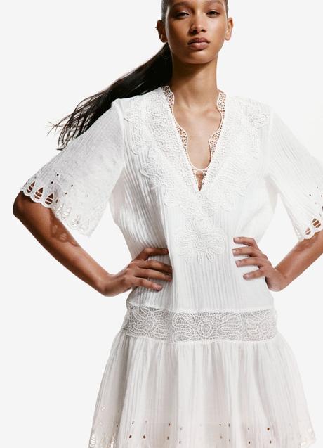 Vestido blanco de H&M (59,99 euros)