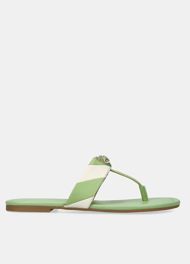 Sandalias verdes y blancas de Kurt Geiger.