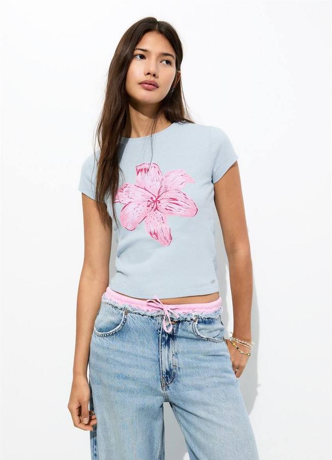 Camiseta hibiscus flower con manga corta