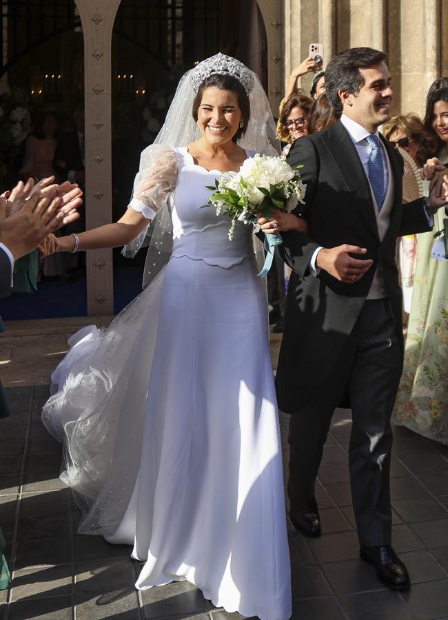 Natalia Santos y Esteban Rivas saliendo de la iglesia. Foto: Gtres.