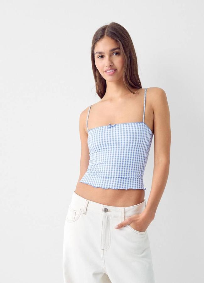 Blusa de vichy elástica