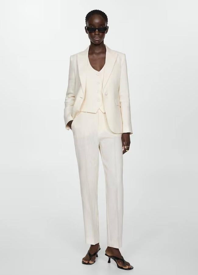 Blazer blanca de lino básica