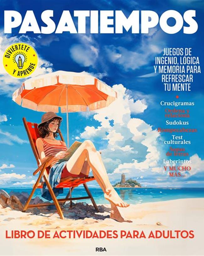 Portada de Pasatiempos, el libro de actividades para adultos de RBA. / DR