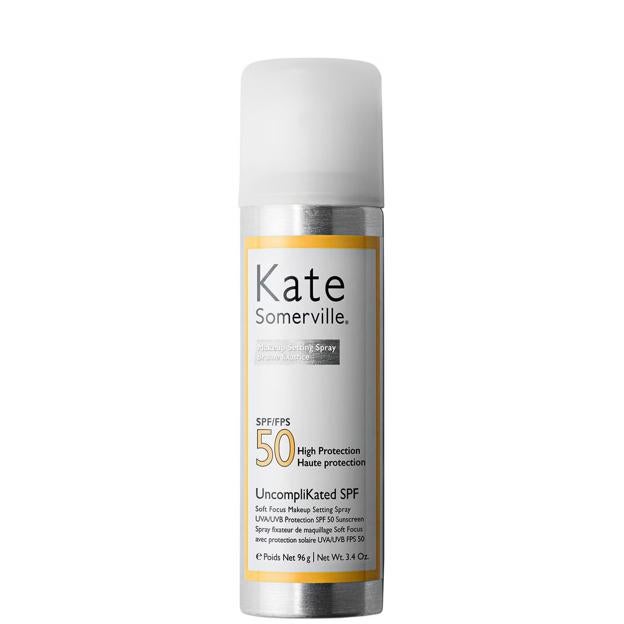 Kate Somerville UncompliKated SPF 50 Soft Focus Makeup Setting Spray.