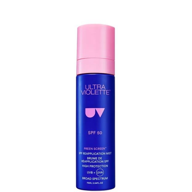 Ultra Violette Preen Screen SPF 50+ Reapplication Mist.