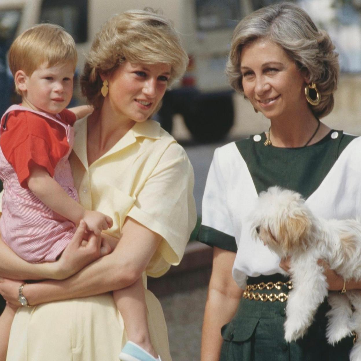 La reina Sofía y Diana de Gales, en Palma de Mallorca. /GETTY IMAGES