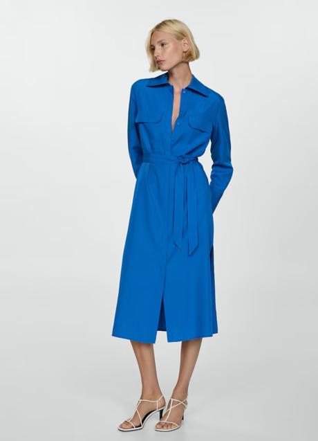 Vestido azul de Mango (49,99 euros)