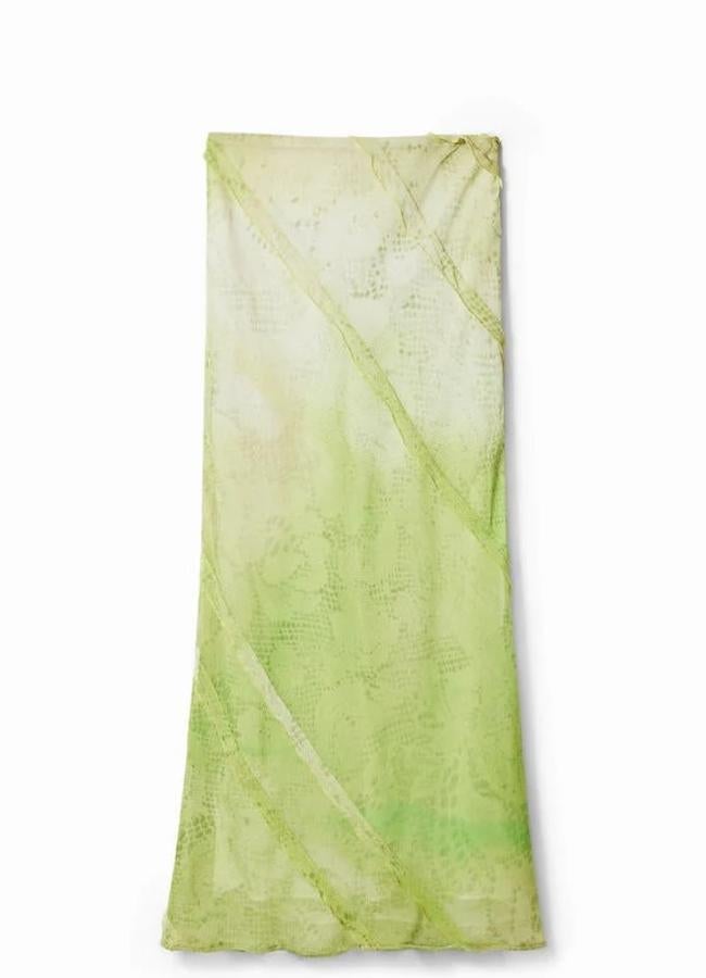 Falda verde de encaje de Desigual, 79,95 euros