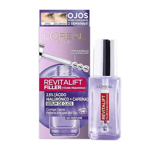 L'Oreal Paris Dermo Expertise Revitalift Filler Sérum de Ojos con Ácido Hialurónico y Cafeína