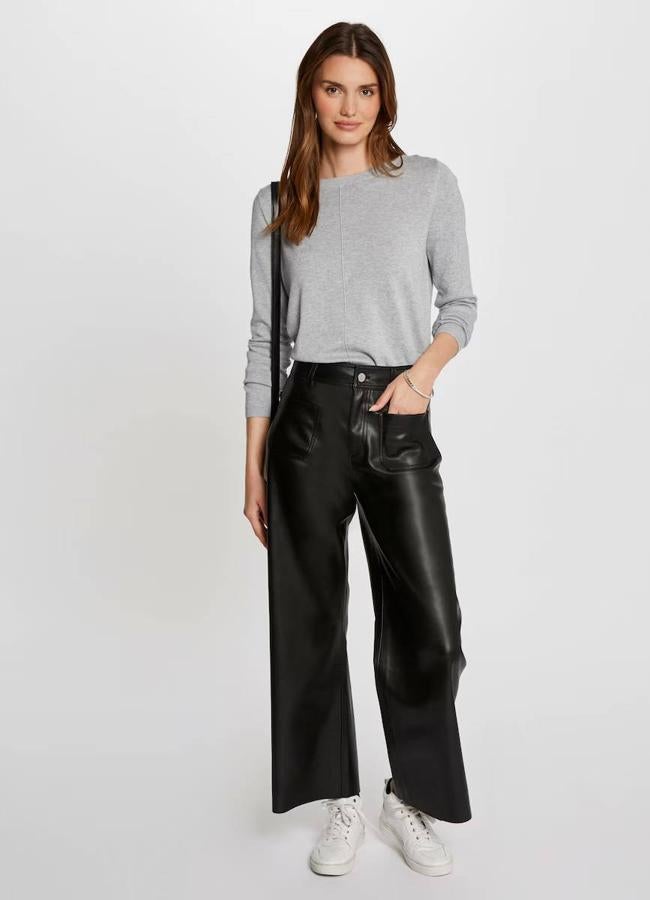 Pantalones efecto piel culotte