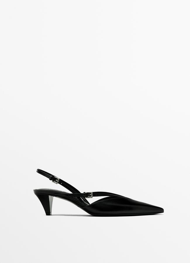 Kitten heel negro de Massimo Dutti, 59,95 euros.