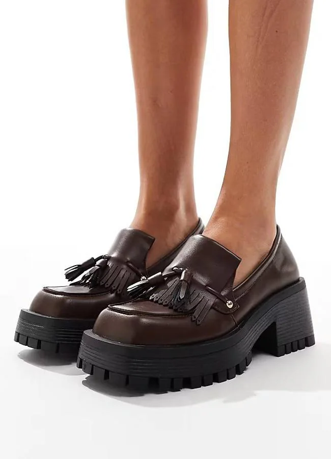 Mocasines con tacón chunky