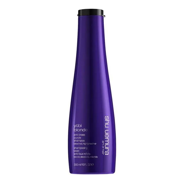 Shu Uemura Art of Hair Yūbi blonde anti-brass purple shampoo.