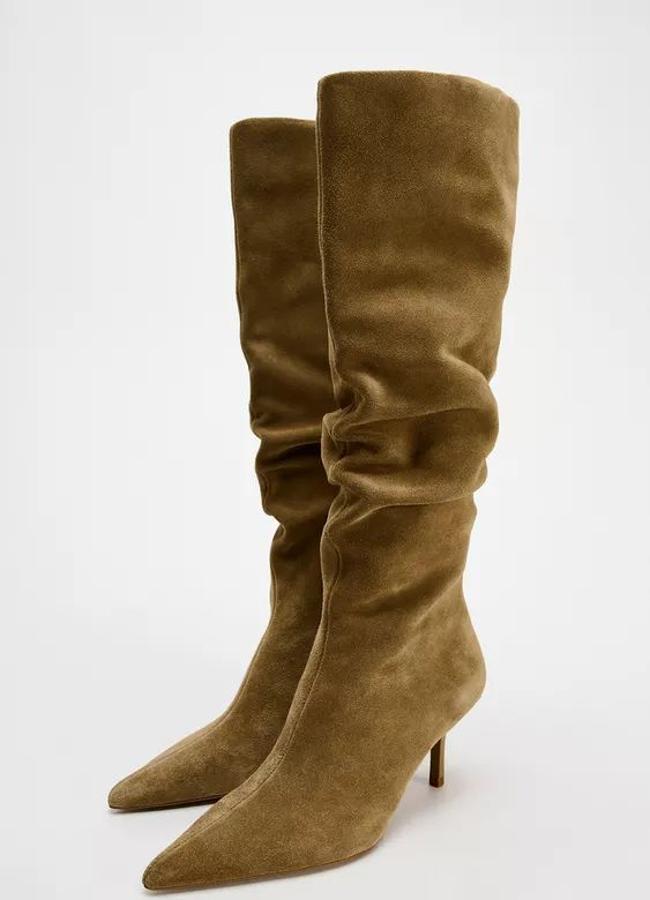 Botas de tacón slouchy en ante