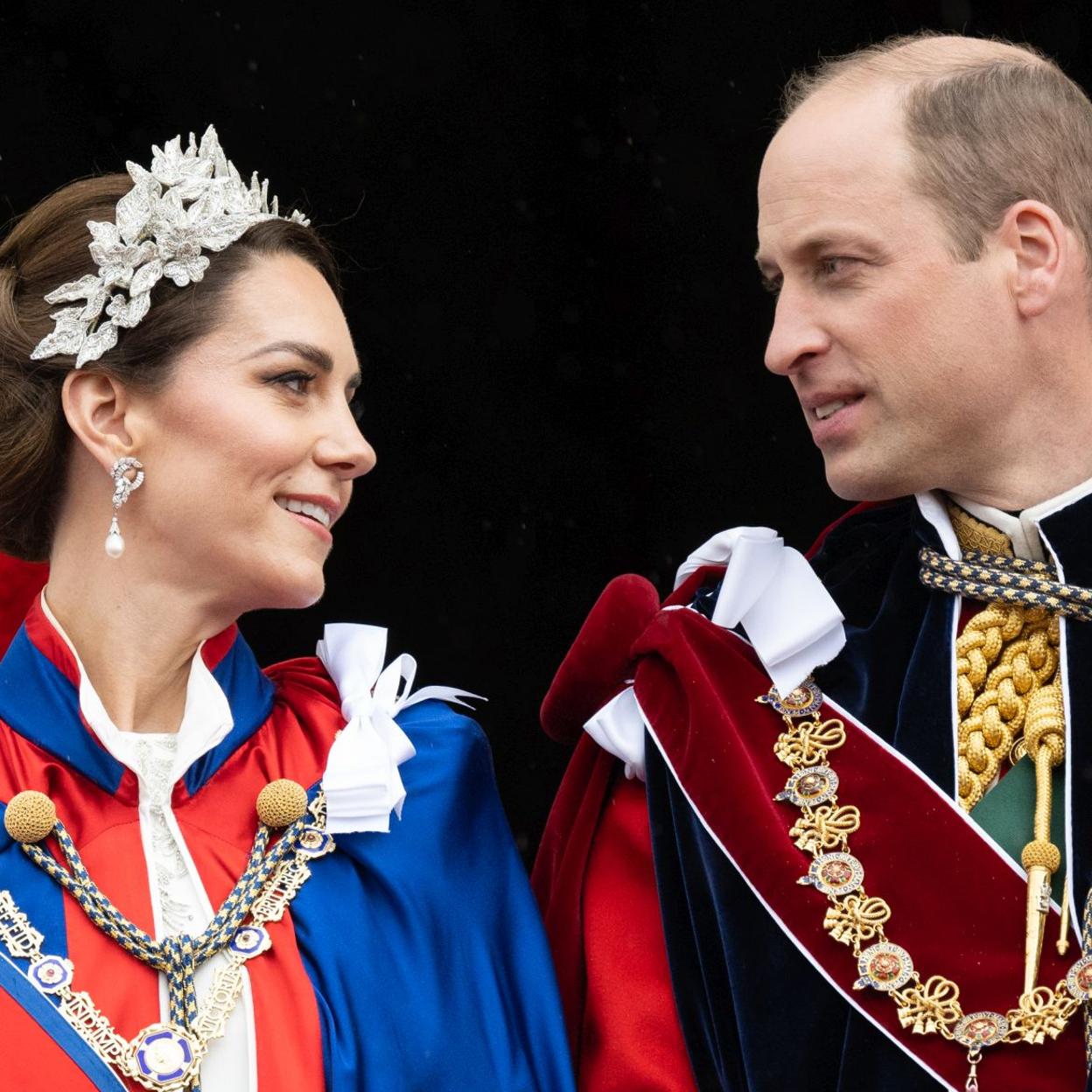 Guillermo y Kate, en la coronación de Carlos III. /getty