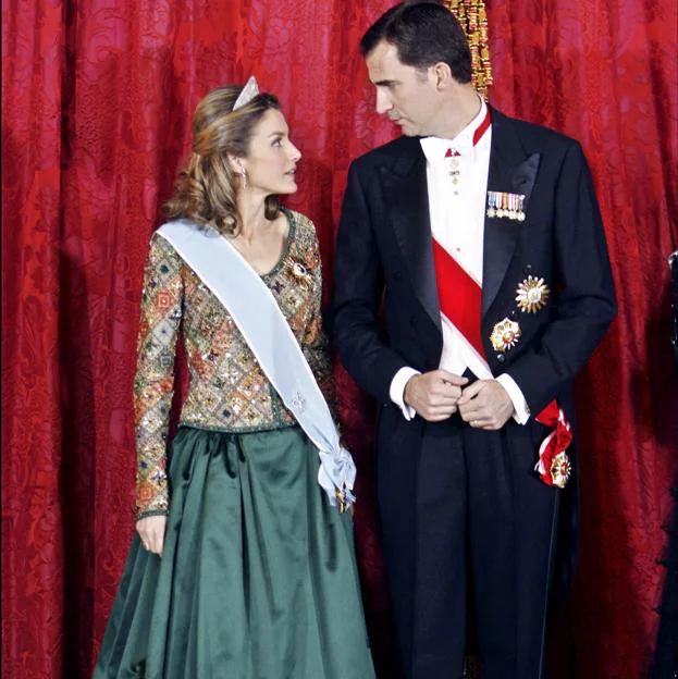 Don Felipe y doña Letizia, en la recepción al presidente de Argentina en 2009. 