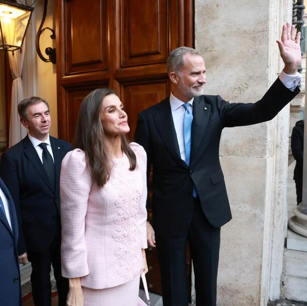 Los reyes Letizia y Felipe en la visita al Senado de Italia.