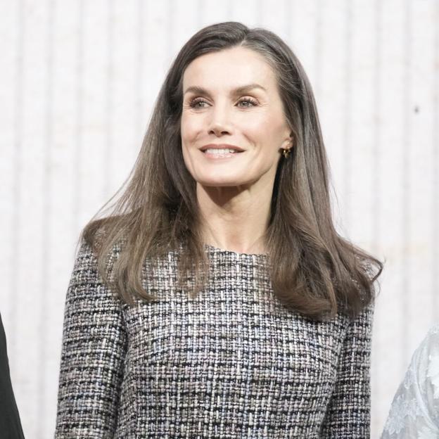 La reina Letizia repite el misterioso vestido de tweed con flecos que nadie sabe de qué marca es