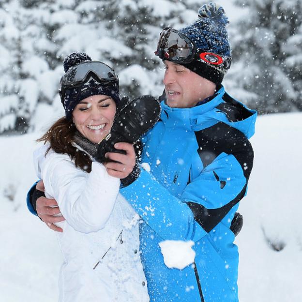 Kate Middleton y el príncipe Guillermo en los Alpes franceses. 