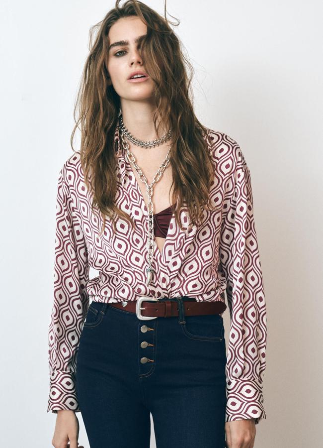 Blusa con estampado geométrico boho