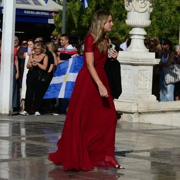 Chrysi Vardinogianni durante la boda de Teodora de Grecia. 