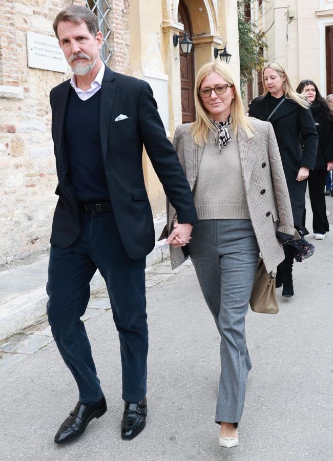 Marie-Chantal Miller y Pablo de Grecia en el ensayo de la boda de Nicolás de grecia y Chrysi Vardinoyannis/GTRES