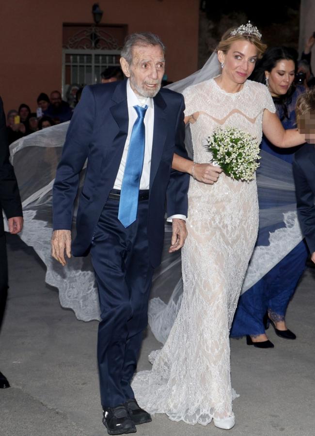 El vestido de novia de Chrysi Vardinogianni en su boda con Nicolás de Grecia (GTRES)