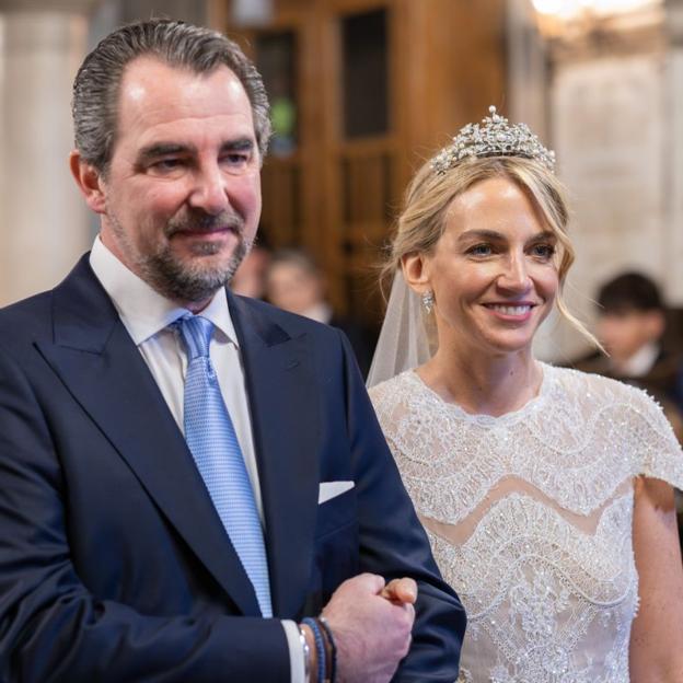 Nicolás de Greca y Chrysi Vardinogiannis durante la ceremonia.