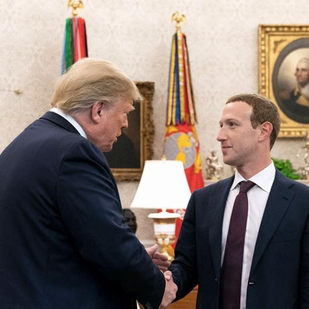 Donald Trump y Mark Zuckerberg en la Casa Blanca en 2019.