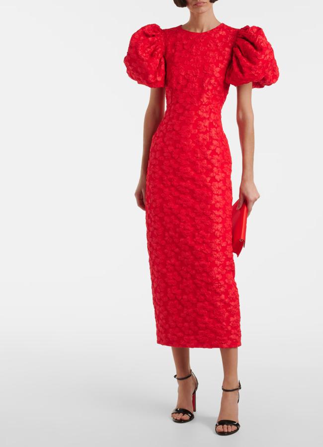 Vestido midi con tejido jacquard de Rotate (320 euros).